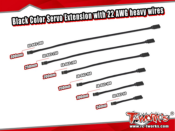 UK-Black Color Servo Extension with 22 AWG heavy wires (choice of lenght) T-WORK'S