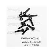 UK-M3x12 Cap Screw Steel 12.9 (10) DONUTS RACING