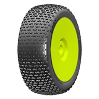 UK-Tyres "EASY" glued on yellow rims (2) GRP