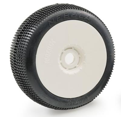 UK-"NEBULA" tyres mounted on white wheels (2) (choice of shore) MATRIX TYRES