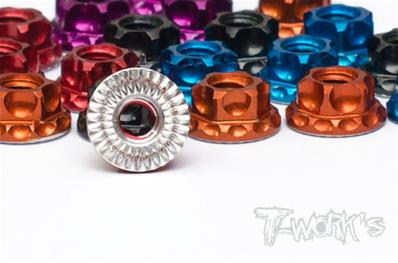 UK-Lightweight 7075-T6 Alum Serrated M4 Wheel Nuts 4 pcs (choice of color) T-WORK'S
