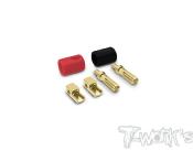UK-Type 4mm Battery Connector  Black/Red (2) T-WORK'S