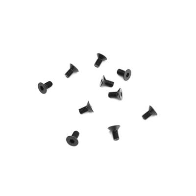 UK-M3x6mm Flat Head Screws (black, 10pcs) TEKNO-RC