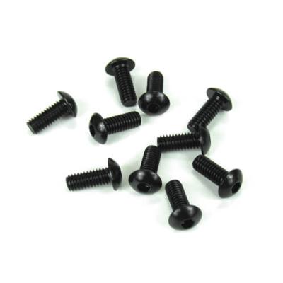 UK-M4x10mm Button Head Screws (black, 10pcs) TEKNO-RC