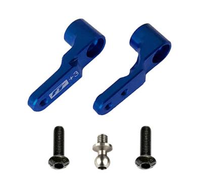 UK-Steering Bellcrank, +3mm, blue aluminum TEAM-ASSOCIATED