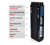 UK-Lipo Batterie 2S 7.6V 9200mAh 130C 5mm with DEAN cable DXF