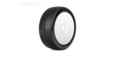UK-"STING" 1/8 buggy tyres mounted of white wheels Revo (2) (choice of hardness) JETKOPOWER 