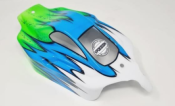 UK-VS2 body painted white/blue/fluorescent green for Hobao VSE HOBAO RACING