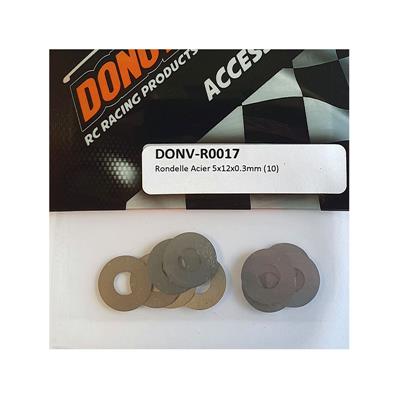 UK-Steel Washer 5x12x0.3mm (10) DONUTS RACING