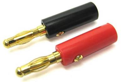 UK-4.0mm Gold Connector, red & black Banana Plugs ETRONIX