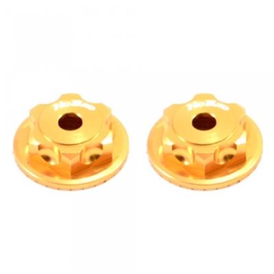 UK-MT DOUBLE LOCK DUSTPROOF WHEEL NUT/BUTTON SCREW (2) GOLD HOBAO RACING