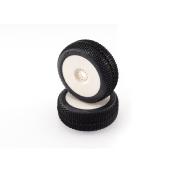 UK-Tyres TT 1/8 "MIAMI" RAIN Glued on white rims (2) HOTRACE TYRES