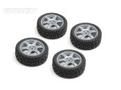UK-TC Rally Tires+Wheels 6 Spoke Grey ET (4) CARTEN