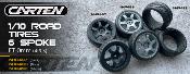 UK-Intermediate Tires+Wheels 6 Spoke Black ET -0mm (4PCS) CARTEN