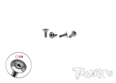 UK-64 Titanium Servo Screw ( 3x7mm) 4pcs. T-WORK'S