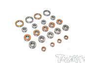 UK-Precision Ball Bearing Set ( For Mugen MBX8/MBX8T/MBX8R/MBX8TR ) 24pcs. T-WORK'S