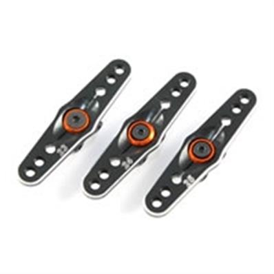 UK-25T BLACK ALUMINIUM DBL SERVO HORN (SAVOX/FUTABA) FASTRAX