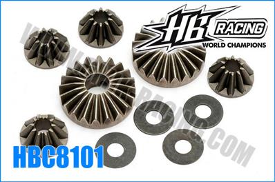 UK-Hard steel differential gear set HB RACING