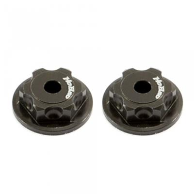 UK-MT DOUBLE LOCK DUSTPROOF WHEEL NUT/BUTTON SCREW (2) BLACK HOBAO RACING