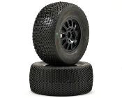 UK-Double Dee's Pre-Mounted SC Tires (Rulux) (2) (SC10 Front) no Hex (2) J-CONCEPTS