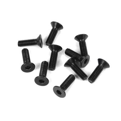 UK-M3x10mm Flat Head Screws (black, 10pcs) TEKNO-RC
