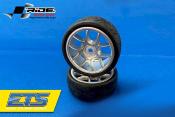 UK-1/10 BELTED TYRES PREGLUED 10 SPOKE - WHITE RIDE