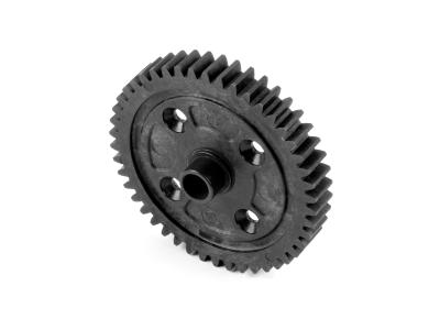 UK-Composite center diff spur gear with moulded in steel bushing 46t graphite XB8 2025 X-RAY