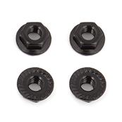 UK-Wheel Nuts, M4, Serrated, flanged, black steel TEAM-ASSOCIATED