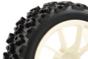 UK-1/10 STREET/RALLY TYRE 10SP WHITE WHEEL FASTRAX