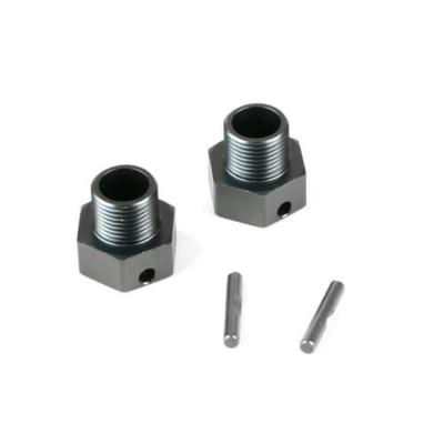 UK-Wheel Hubs (+4mm offset, 17mm, gun metal ano, w/pins, 2pcs) TEKNO-RC