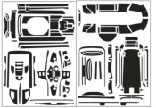 UK-3D Graphite Radio Skin Sticker ( For Futaba T10PXR ) T-WORK'S