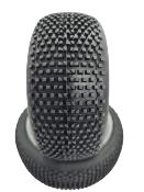 UK-Tyres 01 Buggy 1/8 25° Synthetic glued on white rims (2) WS LINE