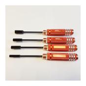UK-4 pc Alu Nut Driver Assortment US S2 Orange DONUTS RACING