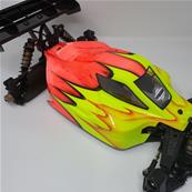 UK-Vision body paint (Yellow/Red) 1/8 buggy for S35-3E/-4E Sworkz and MBX8-Eco BITTYDESIGN