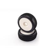 UK-Tyres TT 1/8 "SAHARA" RAIN Glued on white rims (2) HOTRACE TYRES