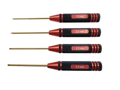 UK-Set of 4 Hex Screwdrivers 1.5/2.0/2.5/3.0mm Black/Red WS-LINE