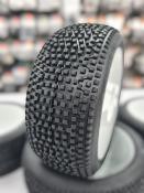 UK-Tyres 02 Buggy 1/8 35° Synthétic glued on rims white (2) WS LINE