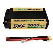 UK-Lipo Batterie 2S 7.6V SHORTY 7000mAh 140C Gold-NGP 5mm with DEAN cable DXF
