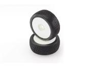 UK-Pair of buggy tires Amazzonia Preglued white HOTRACE TYRES