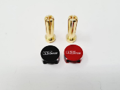 UK-5mm Lowpro Bullet Plugs with grips (black/red) WS-LINE