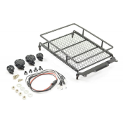UK-BLACK ALUMINIUM LUGGAGE RACK w/LED LAMPS L165MM X W112MM FASTRAX