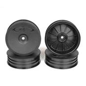 UK-SLIM SPEEDLINE 2.2" 2WD BUGGY FRONT WHEELS, BLACK (B6/RB6) (4) D.E RACING