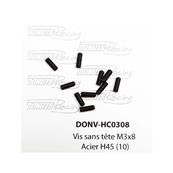 UK-Flat Point Screws M3x8 Steel (10)  DONUTS RACING
