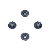 UK-Wheel Nuts (7mm, serrated, gun metal ano, M4, 4pcs) TEKNO-RC
