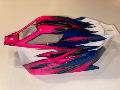 UK-Vision body paint (White/Pink/Blue) 1/8 buggy for XB8E X-RAY BITTYDESIGN