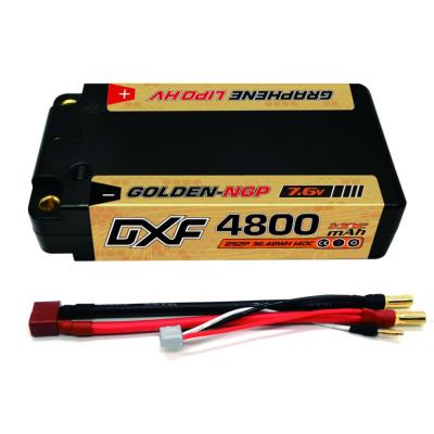 UK-Lipo Batterie 2S 7.6V 4800mAh 140C Gold-NGP 5mm with DEAN cable DXF