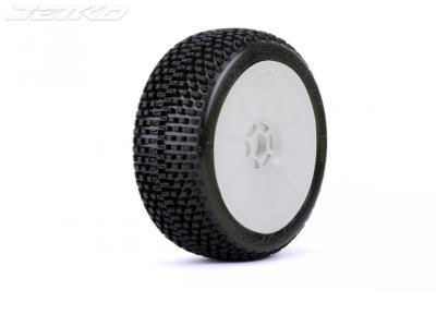 UK-"Dirt Slinger" 1/8 buggy tyres mounted with white wheels SuperSoft (la paire) JETKOPOWER
