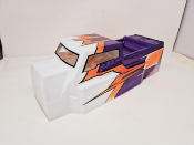 UK-BODYWORK ET48 2.0 WHITE/FLUO ORANGE/PURPLE PAINTED FOR ET48 2.0 TEKNO-RC