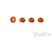 UK-Light Weight Low Profile Serrated M4 Wheel Nuts (4pcs) T-WORK'S