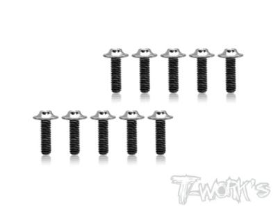 UK-M3 64 Titanium Hex. Socket UFO Flange Head Screw 3x10mm (10) T-WORK'S
